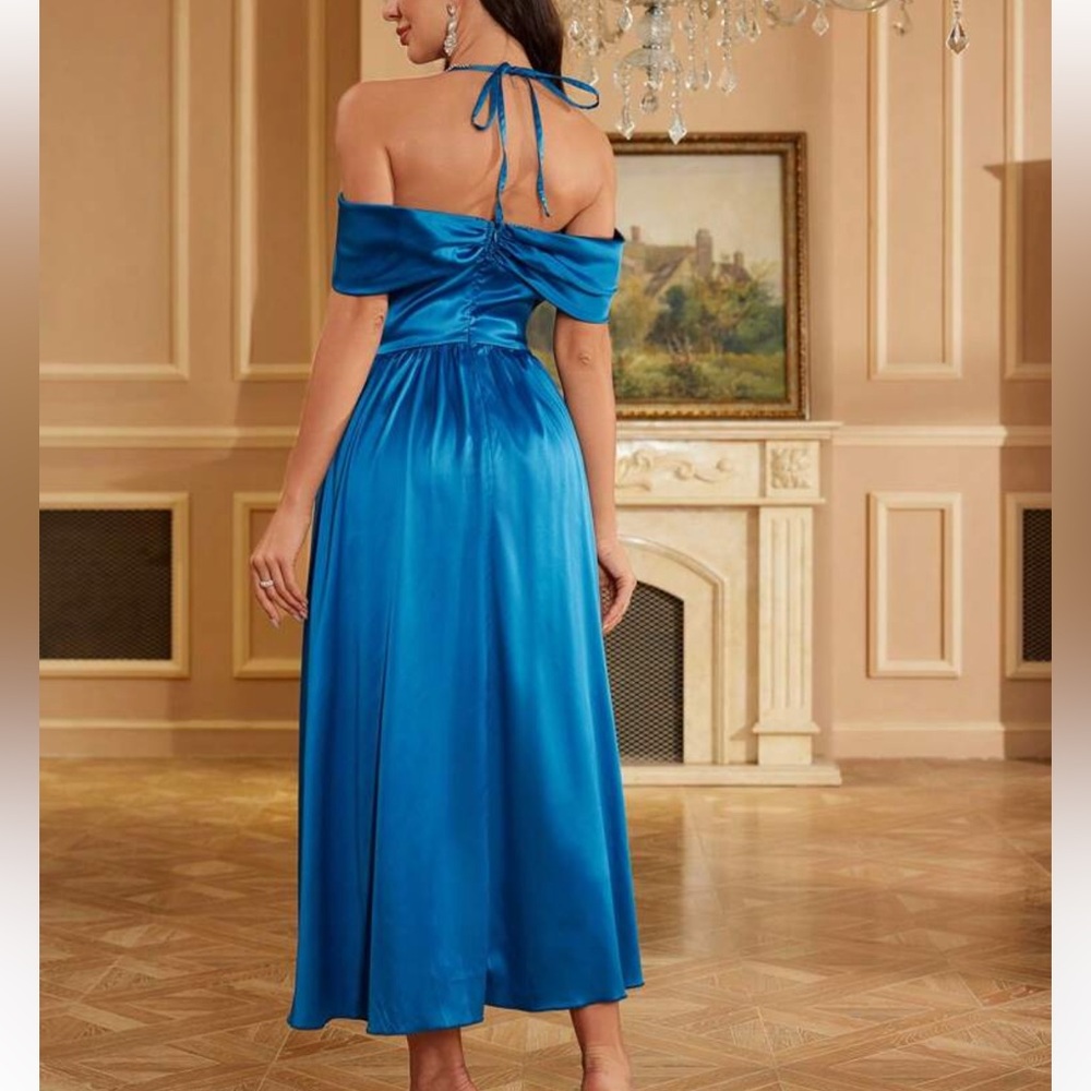 SHEIN Vibrant Blue One-Shoulder Dress